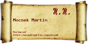 Mocsek Martin névjegykártya