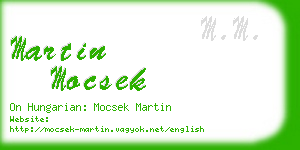 martin mocsek business card